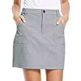 BALEAF Women's Outdoor Skort UPF 50 Active Athletic Skort Casual Skort Skirt with Zip Pockets Hiking Golf Gray M
