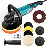 ENEACRO Car Polisher, Rotary Buffer Polisher Waxer, 12 Amp 6-inch/7-inch Variable Speed 1000-3500RPM, Detachable Handle Perfect for Boat, Car Polishing and Home Appliance (12Amp)