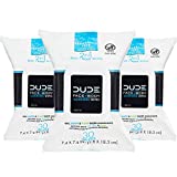 DUDE Wipes Face and Body Wipes - 3 Pack, 90 Wipes - Unscented Wipes with Sea Salt & Aloe - 2-in-1 Body & Face Wipes - Alcohol Free and Hypoallergenic Cleansing Wipes