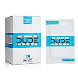 DUDE Wipes On-The-Go Shower Wipes - 1 Pack, 10 Wipes - Unscented & Extra-Large Individually Wrapped Wipes with Vitamin E & Aloe - Full Body Shower Replacement Wipes