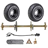 WPHMOTO 1" x 32" Live Axle Kit with 13x5.00-6 Wheels Tires Rim and Chain Sprocket Brake Master Cylinder for Go Kart Quad Trike Golf Carts