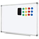 Welmors Office Magnetic White Board, Small Dry Erase Board, Aluminium Frame White Board with 4 Magnets, 1 Eraser, 2 Pens. (24x32 inch)