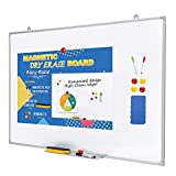 Dry Erase Board/Magnetic Whiteboard 48 x 36 Inch-Ultra-Slim & Lightweight White Board -Includes 2 Markers, 1 Pen Tray, 4 Magnets & 1 Eraser