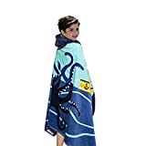Wowelife Kids Hooded Bath Beach Towel Octopus Girls Boys Swim Pool Towel 100% Cotton