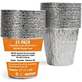 NUPICK 35 Pack BAC407 Grease Bucket Liner Compatible for Traeger Pro Series 575/780, 22/34 Series, Ironwood 650/885 Grills, Grill Accessories for Traeger, 4.9" x 4.5"