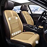 Bnhcoe Cooling Car Seat Pad 12V Automotive Comfortable Massager Cooling Car Seat Cooler Cushion Air Conditioned Seat Cover, Perfect for Summer Road Car (Off-White)