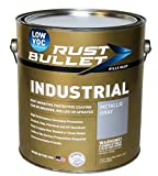 Rust Bullet Industrial Low VOC (Metallic Gray, Gallon)- Rust Inhibitor Paint, Industrial Strength Rust Preventive Protective Coating - UV Resistant - No Topcoat Needed