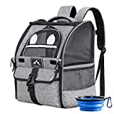 GoHimal Pet Carrier Backpack for Dogs and Cats,Puppies,Ventilated Design Breathable Dog Carrier Backpack,Cat Bag for Hiking Travel Camping Outdoor Use,Gray