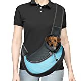 Depets Dog Sling Carrier, Breathable Mesh Puppy Carrier, Portable Travel Cat Sling, Adjustable Dog Pet Carrier Sling