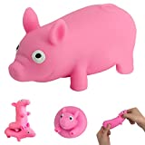 Holgosiu Squishy Pig Stress Squishy Piggie Squeeze Toy Anti-Anxiety Funny Pink Pig Toy Rebound Ball Fidget Toy Knead Sand Toy Pinch Stress Relieve ADD ADHD Helpful