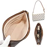 Purse Organizer Pochette Accessoires Handbag Insert for LV Pochette Accessories Large Pouch Inside Storage Bag Liner Shaper Microfiber (Beige Pochette Accessories)