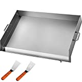 VEVOR Stainless Steel Griddle,36" x 22" Universal Flat Top Rectangular Plate, BBQ Charcoal/Gas Non-Stick Grill with 2 Handles and Grease Groove with HoleGrills for Camping, Tailgating and Parties