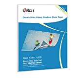 100 sheets Thin Double Sided Brochure Photo Paper Glossy 8.5x11 Inkjet 37lb 140gsm Picture Flyer Calendar Magazine CD Cover letter Uinkit