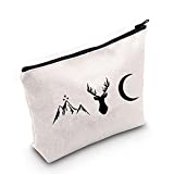 Sarah J Maas Gift Sarah J Maas Book Series Symbols Makeup Bag A Court of Thorns and Roses Throne of Glass and Crescent City Cosmetic Bag ACOTAR Gift (Sarah J Maas Book Symbols White Bag)