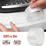 Anti-Scratch Anti-Collision Adhesive Strip Car Door Edge Guard Protector Strip Car Door Scuff Plate Protectors Transparent Invisible Tape for Rear Bumper/Door(33Ft x 2In)