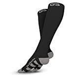 Go2Socks Compression Socks for Men Women Nurses Runners 20-30mmHg Medical Stocking Athletic (Black, Large)