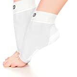 Go2Socks Plantar Fasciitis Socks|Best Ankle Compression Brace 22-25 mmHg|Arch Support Joint Heel Pain Relief|Foot Sleeves for Women and Men Reduce Swelling|Relieve Achilles Tendonitis(Solid White, Medium)