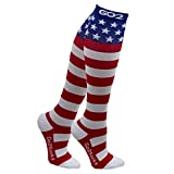 Go2Socks Holiday Compression Socks | Women Men Nurses Runners | 15-20 mmHg Medical Stockings(StarsStripes,XL)