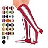 Go2Socks GO2 Team Gear Compression Socks for Men Women Nurses Runners 15-20 mmHg (Medium) - Best Performance Recovery Circulation Stamina Maternity Travel - (AB S)