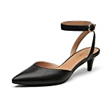 DREAM PAIRS Low Heels for Women DPU215 Wedding Dress Closed Toe Pump Shoes Black Size 8