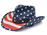 Melesh American Flag USA Western Cowboy Hat