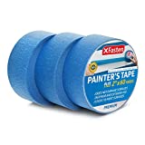 XFasten Professional Blue Painters Tape 2-Inches x 60 Yards (3-Pack) Blue Painters Masking Tape Bulk - Sharp Edge Line Technology, Produces Sharp Lines | Residue-Free and Artisan Grade Wall Trim Tape