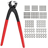 Proster Single Ear Stepless Hose Clamp Crimper with 200pcs 5.8-21mm 304 Stainless Steel Cinch Clamps, Universal Hose Crimping Tool Kit