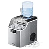 Silonn Countertop Ice Maker, 45lbs Per Day, 24Pcs Ice Cubes in 13 Min, 2 Ways to Add Water, Auto Self-Cleaning, Stainless Steel Ice Machine for Home Office Bar Party