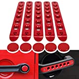 Grab Handle Inserts Cover+Push Button Knobs Cover Trim for 2007-2018 Jeep Wrangler JK & Unlimited 5PCS RED