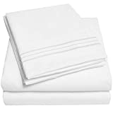 1500 Supreme Collection Full Sheet Sets White - Luxury Hotel Bed Sheets and Pillowcase Set for Full Mattress - Extra Soft, Elastic Corner Straps, Deep Pocket Sheets, Full White
