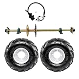 ZXTDR 44" Go Kart Rear Axle Shaft Kit with 16x8-7 Wheels Tires Rim and Chain Sprocket Brake Disc Pillow Block Brake Master Cylinder for ATV UTV Quad Bike Buggy Ride on Mowers