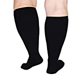 Compression Socks for Women Plus Size Compression Socks Wide Calf Compression Socks Women Men Medias de Compresion para Mujer Circulation Support Medical Black Pro Knee High Compression Socks 6XL