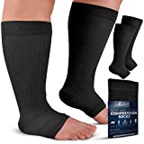 Pembrook Toeless Compression Socks Wide Calf for Women and Men - 20-30mmHg | 6XL Plus Size Compression Socks for Women