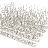 QIEGL Bird Spikes Stainless Steel for Pigeons Small Birds Anti Bird Spikes Bird Deterrent Spikes Sparrow Fence Spikes Cover 10 Feet (10 Pack Uninstalled)