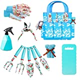 Gardening Tools Set WANCHI 11 Piece Heavy Duty Floral Garden Tool Set Gardening Gifts for Women Men Birthday Rust-Proof Aluminum Gardening Hand Tools Gardening Kit with Storage Tote Bag Organizer.