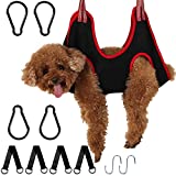 DoThisAllDay Dog Grooming Hammock for Nail Trimming,Small/Medium/Large Dog Grooming Harness S,Black Red