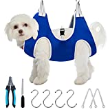 Megeo Dog Grooming Hammock, Pet Grooming Hammock for Dogs, Dog Grooming Harness, Grooming Hammock Helper for Small Medium Large Dogs with Nail Clippers/Nail Trimmers