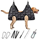 ATESON Pet Dog Grooming Hammock Harness for Nail Trimming (XL 80lb), Dog Sling for Cutting Nail, Dog Hanging Holder Hanger for Clipping Nail with Nail Clippers, Nail File, Pet Comb