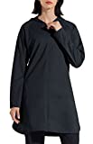 Libin Women's Sun Protection Hoodie Jacket Long Sleeve Swim Beach Cover Up Lightweight Zip Hiking Shirt with Pockets UPF 50+, Black XL