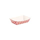 Karat FP-FT200G Food Tray 2 lb - Checkered Red (Case of 1000)