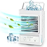 Portable Air Conditioner with 3 Wind Speeds, 60&120Auto Oscillation Evaporative Portable Air Conditioner Fan, Quite Personal Air Cooler Humidifier for Home Office Outdoor