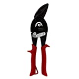 Midwest Tool & Cutlery Blackout Series Aviation Snip - Left Cut Offset Tin Cutting Shears with Forged Blade & KUSH'N-POWER Comfort Grips - MWT-6510LO