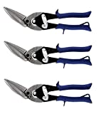 MIDWEST Power Cutters Long Cut Snip - Straight Cut Offset Tin Cutting Shears with Forged Blade & KUSH'N-POWER Comfort Grips - MWT-6516. Sold as 3 Pack