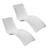 Floating Luxuries Kai Shelf Lounger, in-Pool, Up to 9 Inches Deep, Built-in Drink and Phone Holders, Set of 2 in-Pool Chaise Lounge Chairs, White