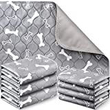 6 Pieces Washable Pee Pads for Dogs 16 x 24 Inch Reusable Puppy Pads Absorbent Layered Waterproof Mat Cloth Whelping Pets Pad Potty Buddy for Dogs Pets Cat Pooch Home Travel Crate Training (Grey)