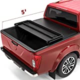 oEdRo Soft Tri-Fold Truck Bed Tonneau Cover Compatible with 2005-2023 Nissan Frontier(NOT for Mxico) 5 Feet Bed