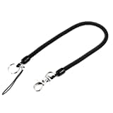 XMHF Plastic Stretchy Spring Coil Keychain Key Ring Strap Key Holder Carabiner Hook 390mm 15.3Inch Long 2PCS