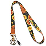 Yiflin Cool Neck Lanyard, Cute Keychain Holder for Women Men, Comfortable Long Strap with 2 Rings
