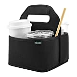 Beautyflier Reusable Insulated Coffee Cup Carrier, Portable Drink Holder with Handle Organizer Tote Bag for Hot & Cold Drinks