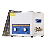 CREWORKS Ultrasonic Cleaner with Heater and Timer, 240W Professional Ultrasonic Cleaning Machine, 2.6 gal Stainless Steel Sonic Cavitation Machine with Knobs for Cleaning Jewelry Watch Glasses & More